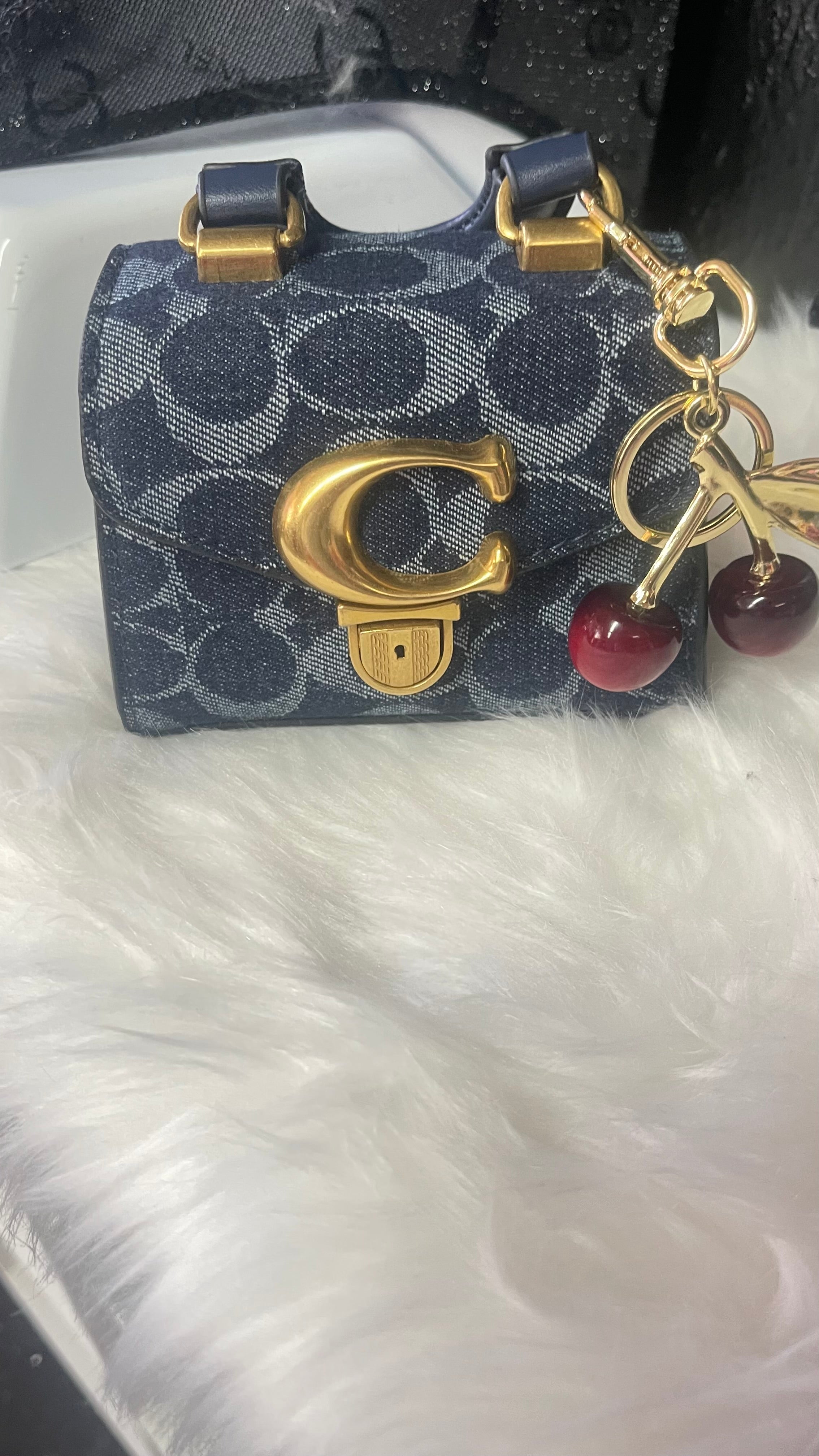 Mini Crossbody Bag with Cherry Charm — Available in 4 Colors