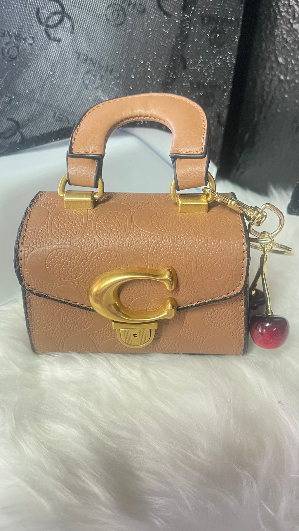 Mini Crossbody Bag with Cherry Charm — Available in 4 Colors