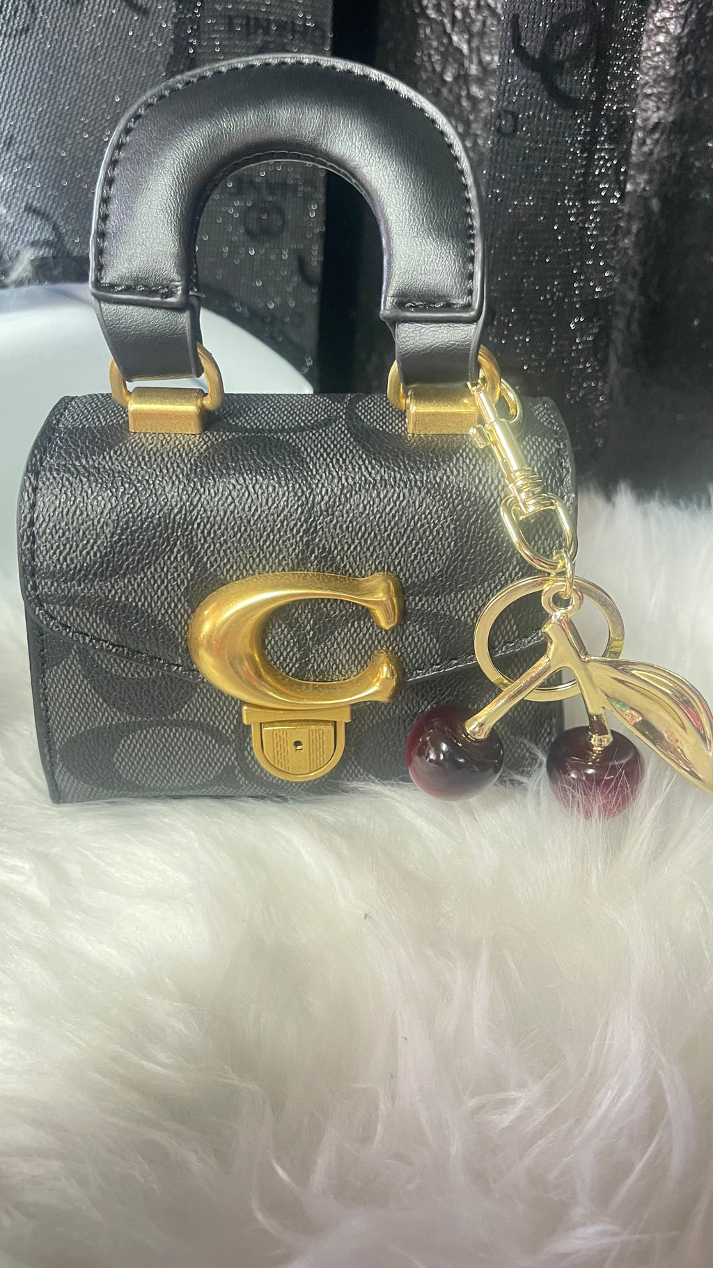Mini Crossbody Bag with Cherry Charm — Available in 4 Colors